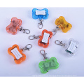 LED Bone Shape Pet Dog Tag Grabador con cadena de etiqueta de perro